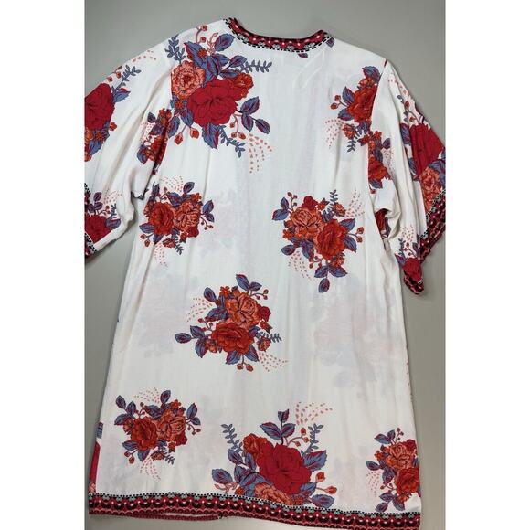 Flying Tomato Womens Floral Kimono SZ M L Cover Up Cruise Vacation Beach Duster - Picture 8 of 11